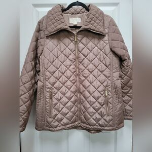 Micheal Kors Quilted Puffer Down Truffle Brown Jacket Size Large